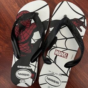 Havaianas Kids Marvel Spider-Man Black White & Red Flip Flops